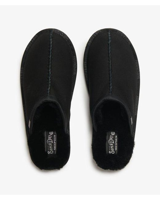 Superdry Black & Co Suede Mule Slippers for men