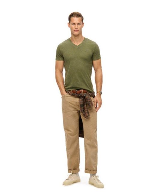 Superdry Green & Co Organic Cotton Essential Logo V Neck T-shirt for men
