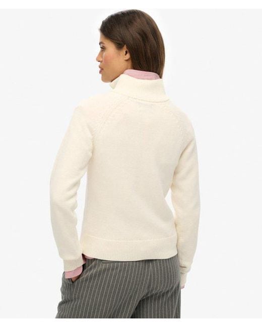 Superdry Natural Essentials Slim Half Zip Knit