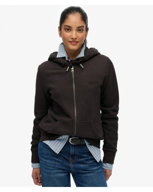 Superdry Black & Co Athletic Essentials Logo Zip Hoodie