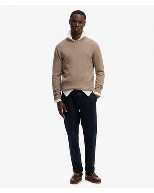 Superdry Brown Essentials Cotton Jumper for men