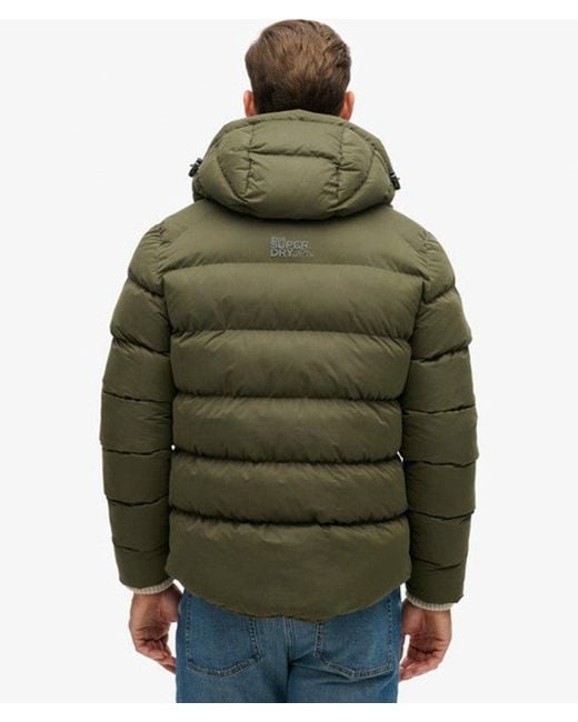 Superdry Blue & Co Hooded Microfibre Sport Puffer Jacket for men