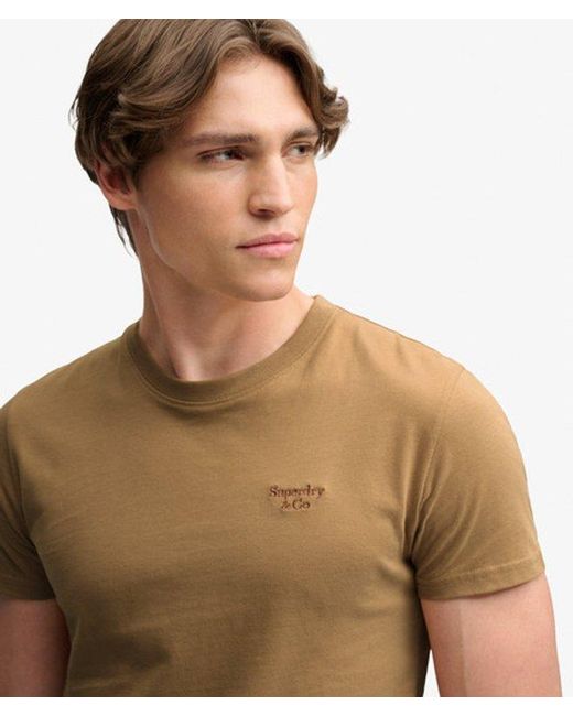 Superdry Green & Co Essential Serif Logo Embroidered T-shirt for men