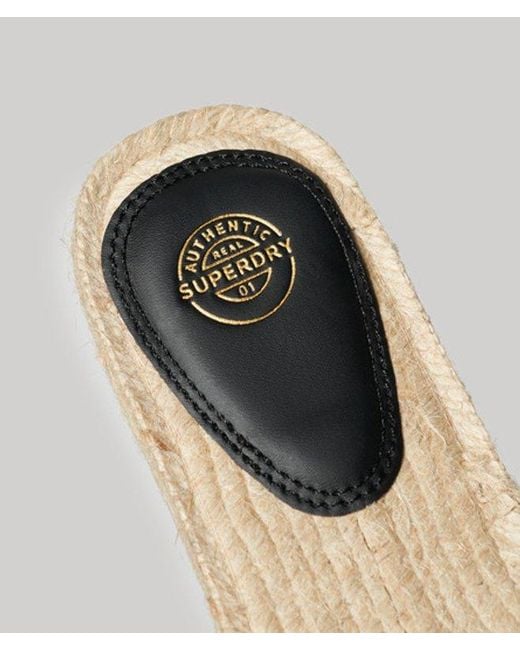 Superdry Brown & Co Canvas Espadrille Overlay Sliders