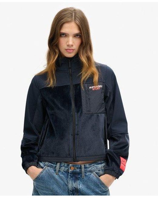 Superdry Blue Ladies Classic Hybrid Trekker Jacket