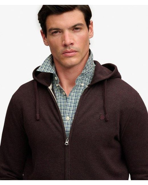 Superdry Black & Co Essential Logo Zip Hoodie for men
