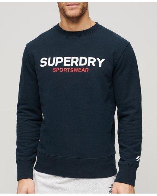 Superdry Blue Sportswear Logo Loose Crew Sweatshirt for men