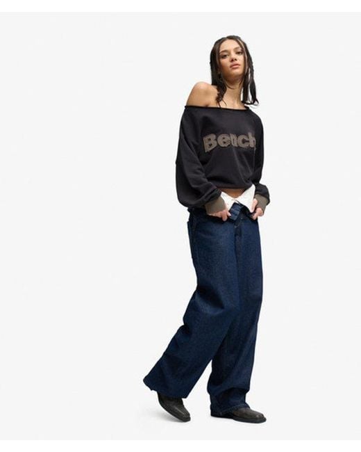 Superdry Black Bench X & Co Bench Bardot Oversized Sweatshirt