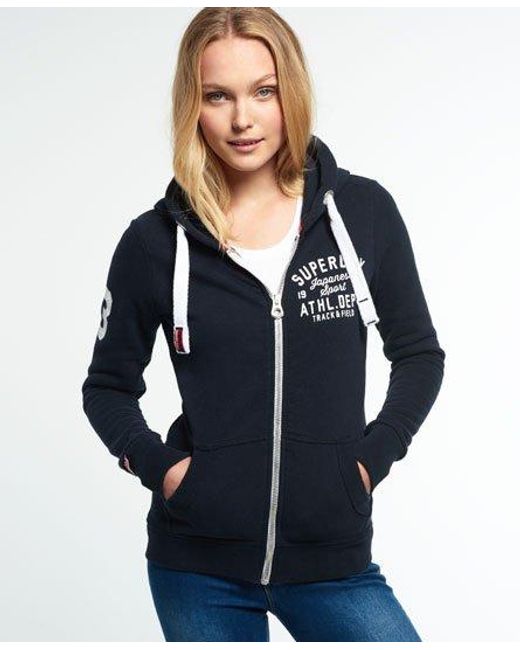 Superdry Blue Track & Field Zip Hoodie Eclipse