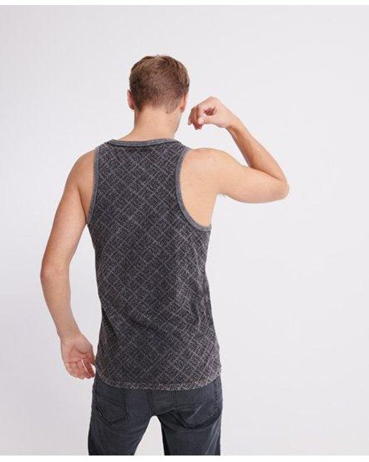 Superdry Blue Whistler Geo Vest Top Washed for men