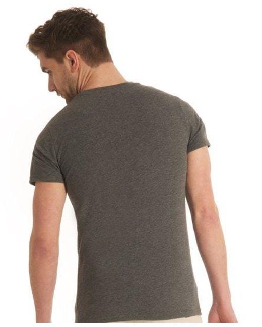 Superdry Gray Embroidered T-Shirt Quarry Marl Ecru for men