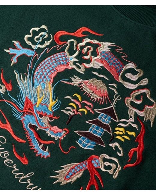 Superdry Green & Co Suika Embroidered Loose Crew Sweatshirt