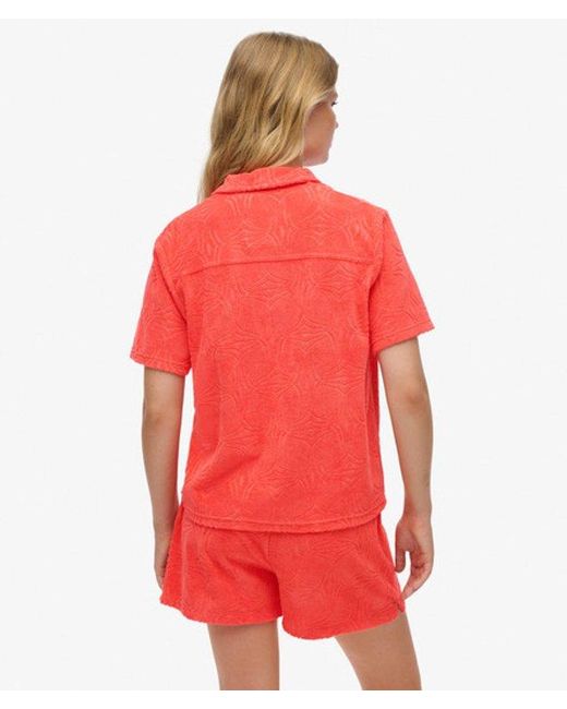 Superdry Red & Co Country Club Towelling Shirt