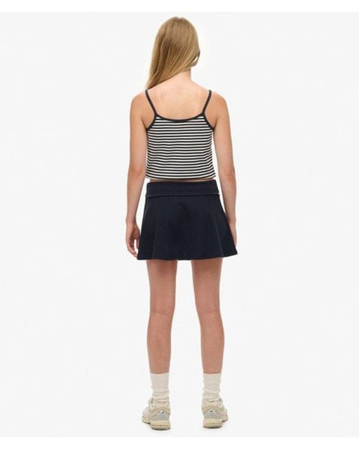 Superdry Blue Athletic Essentials Fold Over Skirt