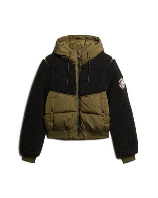 Superdry Green & Co Ladies Everest Slim Fit Colourblock Bomber Hybrid Jacket