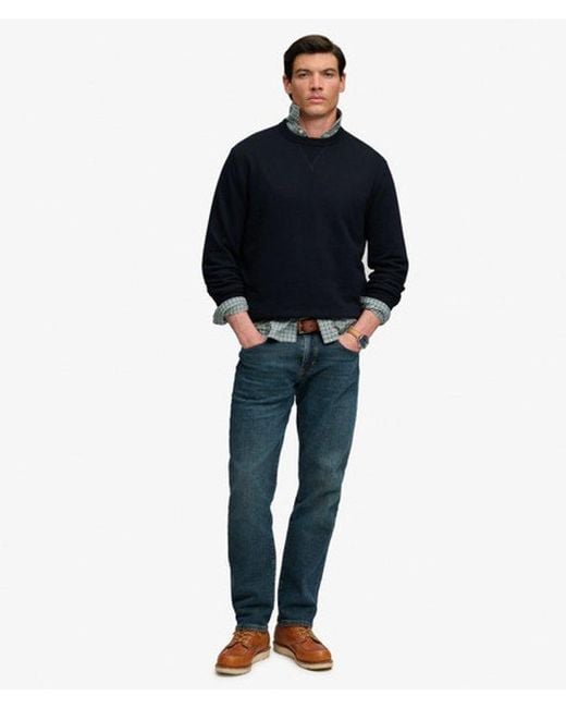 Superdry Blue & Co Essential Stacked Logo Crew Sweatshirt for men