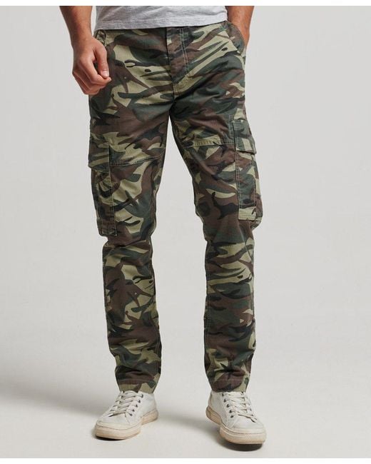 Superdry Organic Cotton Core Cargo Pants Navy / Nathan Camo in Green ...