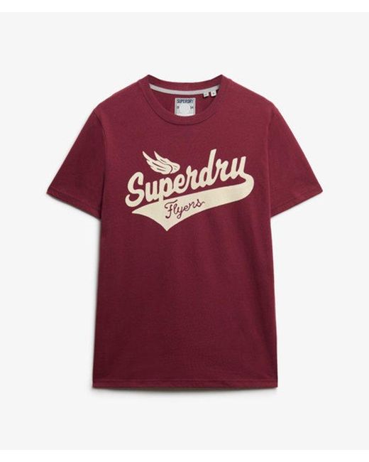 Superdry Flyers Script T-shirt in het Red voor heren