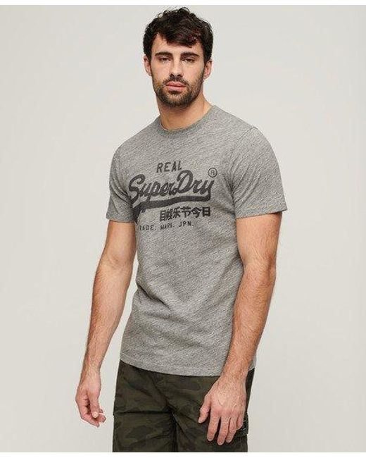 Superdry Gray Vintage Logo T-shirt for men