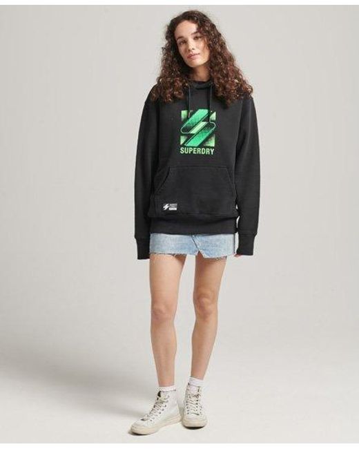 Superdry Gray Code Halftone Logo Oversized Hoodie