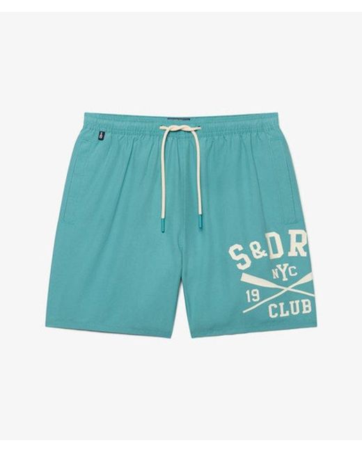 Superdry Green & Co Printed Logo 16-inch Swim Shorts for men
