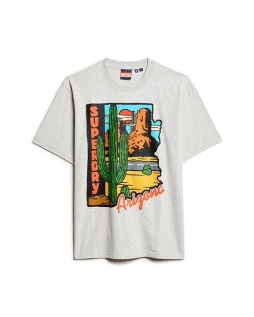 Superdry Green & Co Travel Postcard Graphic T-shirt for men