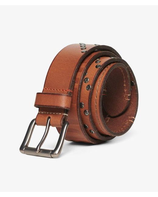 Superdry Brown & Co Branded Buckle Goods Belt for men