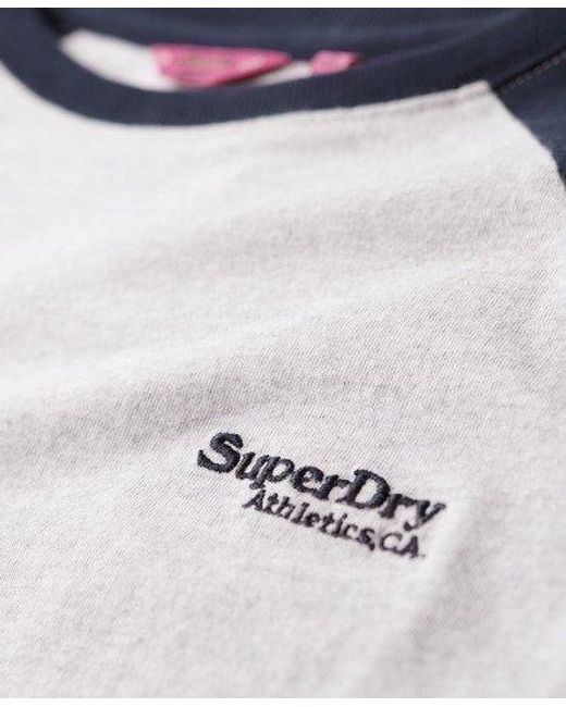 Superdry Essential Baseballtop Met Logo En Lange Mouwen in het White