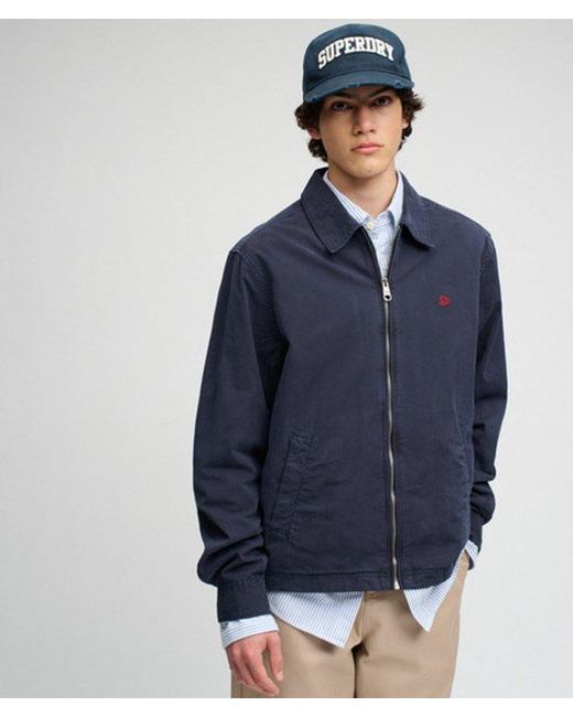 Superdry Blue Lightweight Preppy Harrington Jacket for men