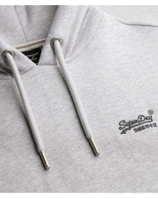 Homme Sweat À Capuche Logo Vintage Brodé Taille Superdry pour homme en coloris Gray
