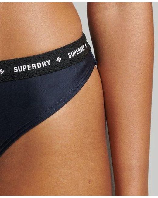 Superdry Blue Micro Elastic Recycled Bikini Briefs Deep