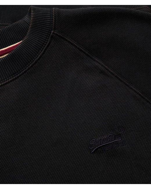 Superdry Black & Co Essential Logo Raglan Crew Sweatshirt for men