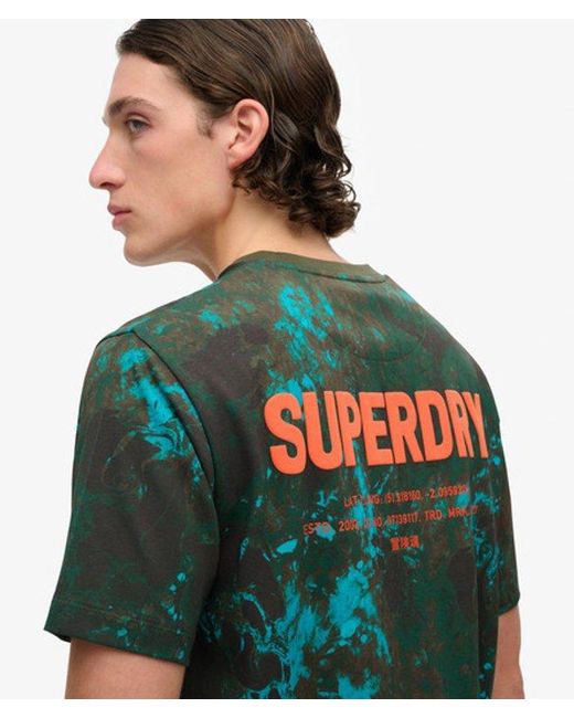 Superdry Green Utility Camo Graphic Loose T-shirt - Size: M for men