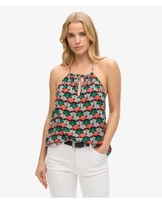 Superdry Orange & Co Printed Beach Halter Top