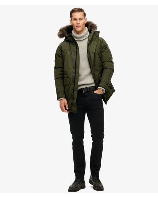 Superdry Green & Co Everest Faux Fur Parka Jacket for men