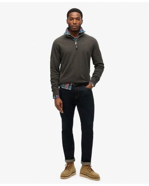 Superdry Gray Utility Logo Henley Sweatshirt for men