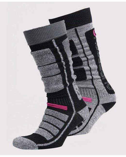 Superdry Black Merino Sock Double Pack Marl Mix