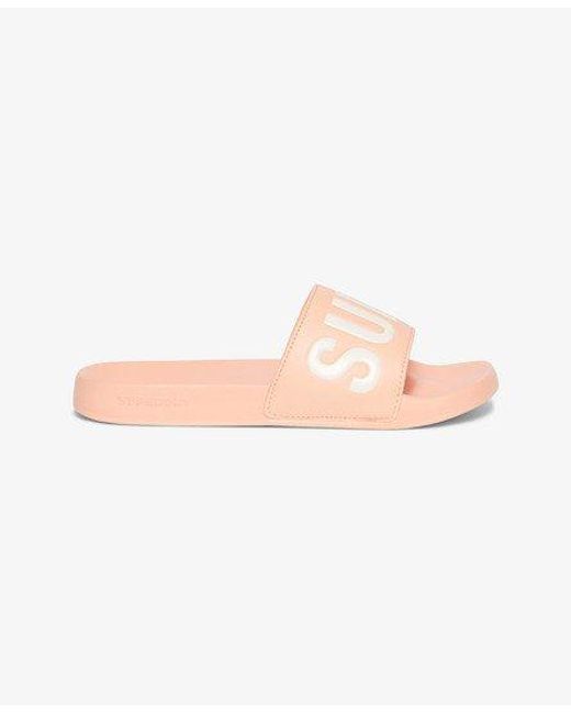 Superdry Pink Vegan Core Pool Sliders