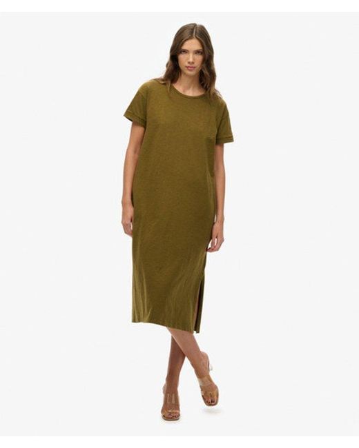 Superdry Green Midi T-shirt Dress