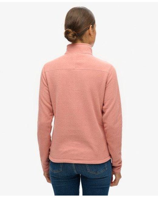 Superdry Polar Fleece Half Zip Jumper in Red Lyst UK