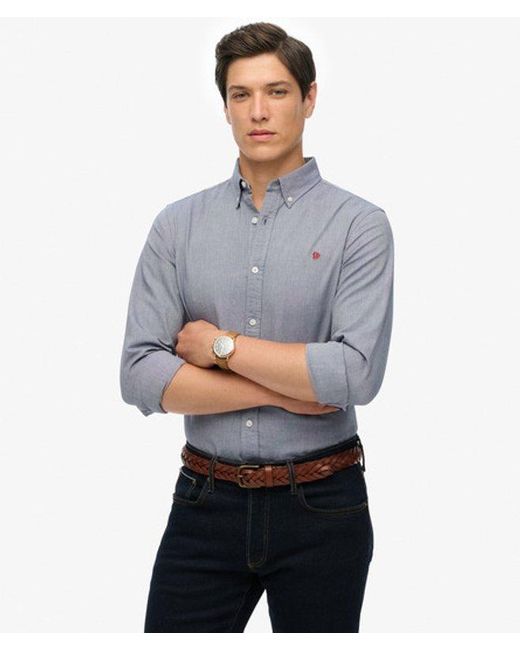 Superdry Gray & Co Classic Oxford Long Sleeve Shirt for men