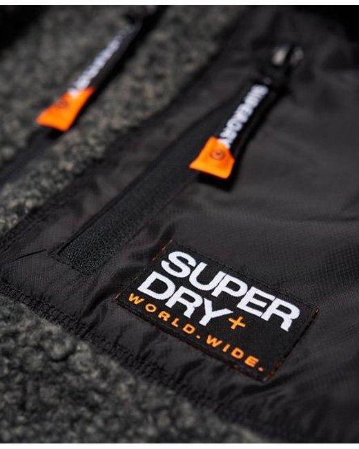 Superdry Black Mountain Sherpa Zip Hoodie for men