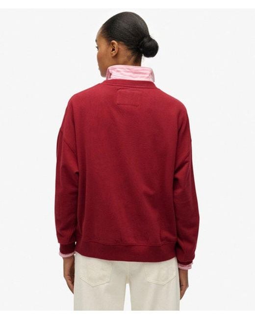 Superdry Red & Co Athletic Essentials Relaxed Applique Sweatshirt