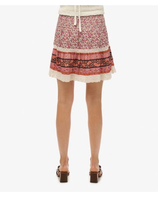 Superdry White & Co Patchwork Mini Skirt