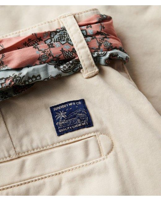 Superdry Natural Slim Fit Logo Patch Chino Hot Shorts