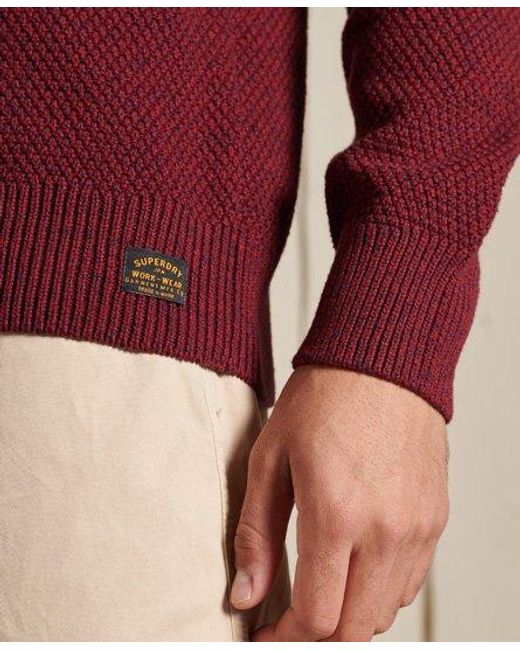 Superdry Textured Twist Crew Jumper Deep/ Twist for men