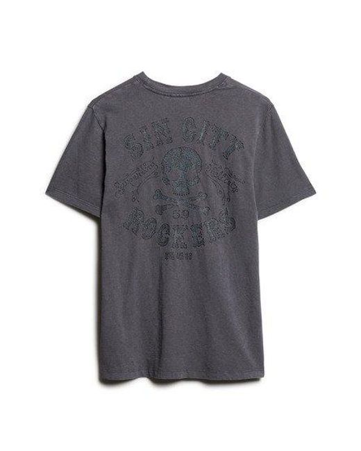 T-shirt graphique retro rocker Superdry pour homme en coloris Gray