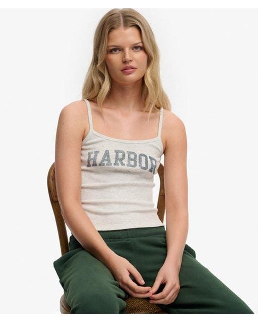 Superdry Gray & Co Athletic Essentials Graphic Print Cami Top