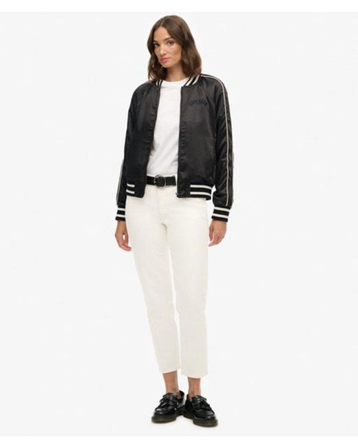 Superdry Black Suikajan Embroidered Bomber