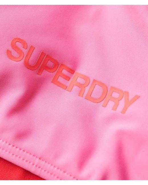 Superdry Pink & Co Logo Bandeau Bikini Top